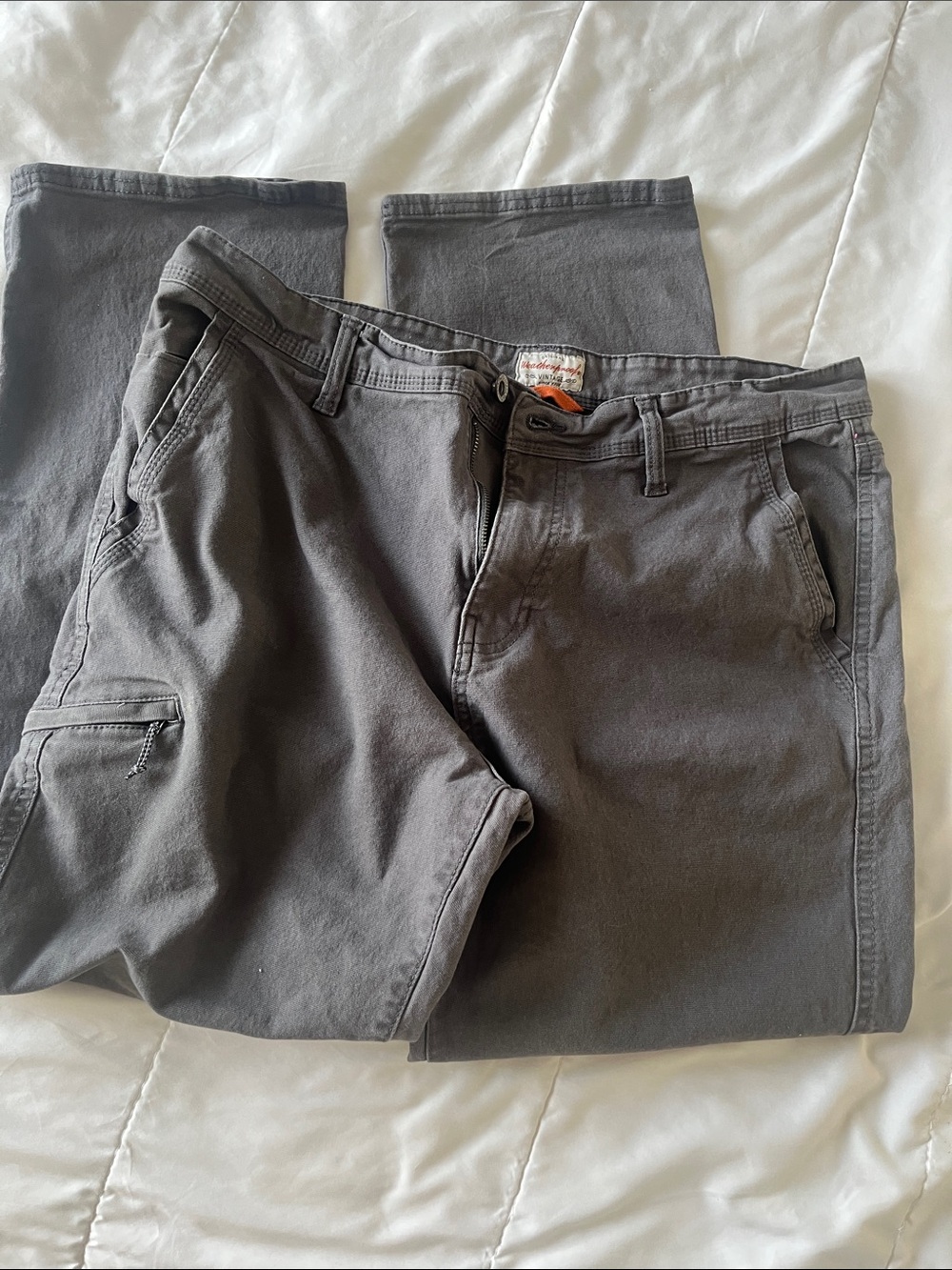 Weatherproof Men's Charcoal Cargo Pants  36X28